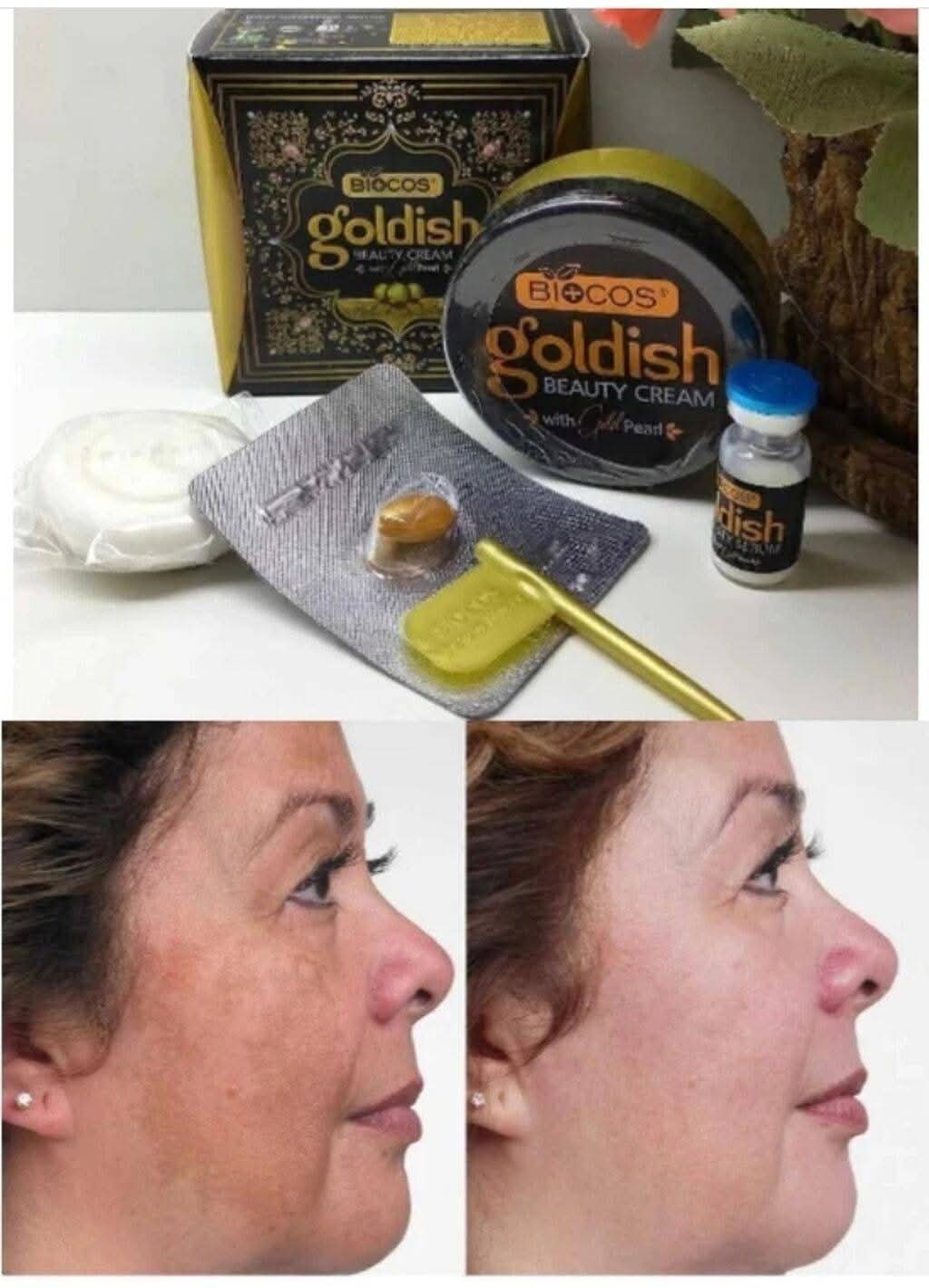 Biocos Goldish Ligtening Beauty Cream with Gold Pearl