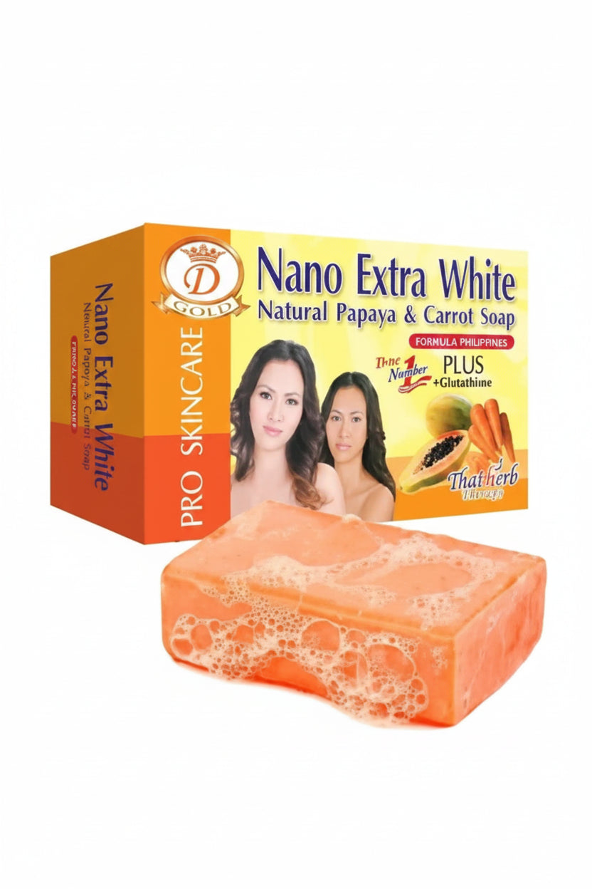 D Gold Nano Extra White Natural Papaya & Carrot Soap – Shineshine Cosmetics