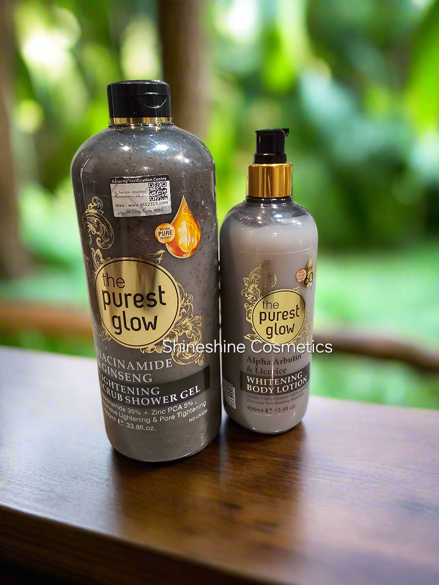 Purest Glow Niacinamide,Licorice Lightening Lotion & Purest Glow Ginseng & Niacinamide Body wash