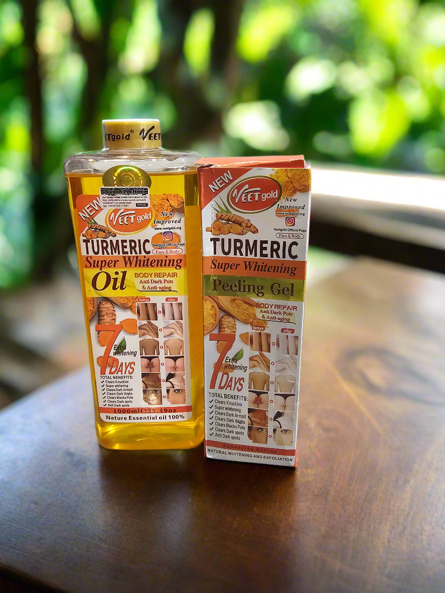 Veet Gold Tumeric Ligtening Oil& Veet Gold Tumeric Peeling Gel