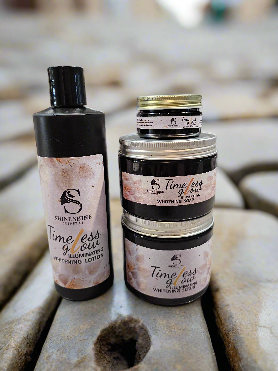 Timeless Glow Illuminating Lightening & Brightening Set Lotion,Scrub, Soap and Face Cream