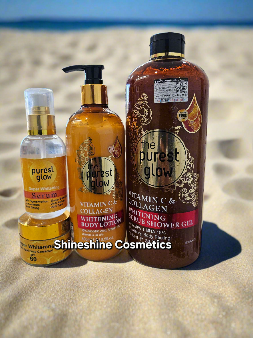 Purest Glow Vitamin C & Collagen Ligtening Set Lotion,Body Wash, Oil & Face Cream