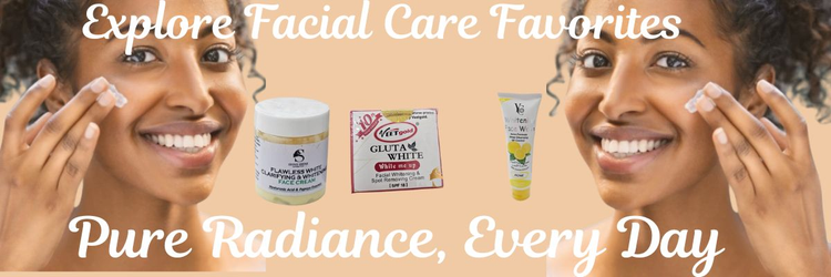 Facial Care banner with glowing skin theme and the text 'Glow Starts Here