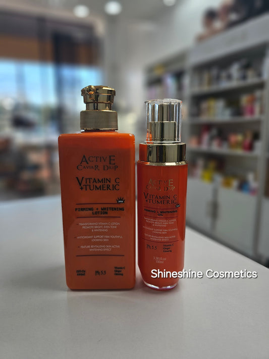Active Caviar Drip Tumeric & Vit C Ligtening Lotion And Oil