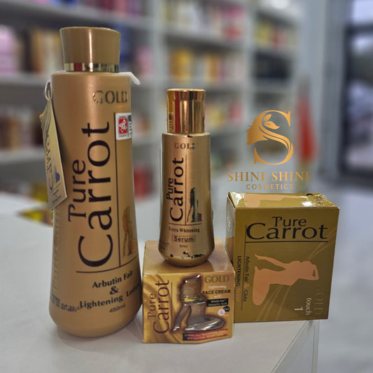 Pure Carrot Gold Set.             Lotion, Serum, Face Cream & Soap