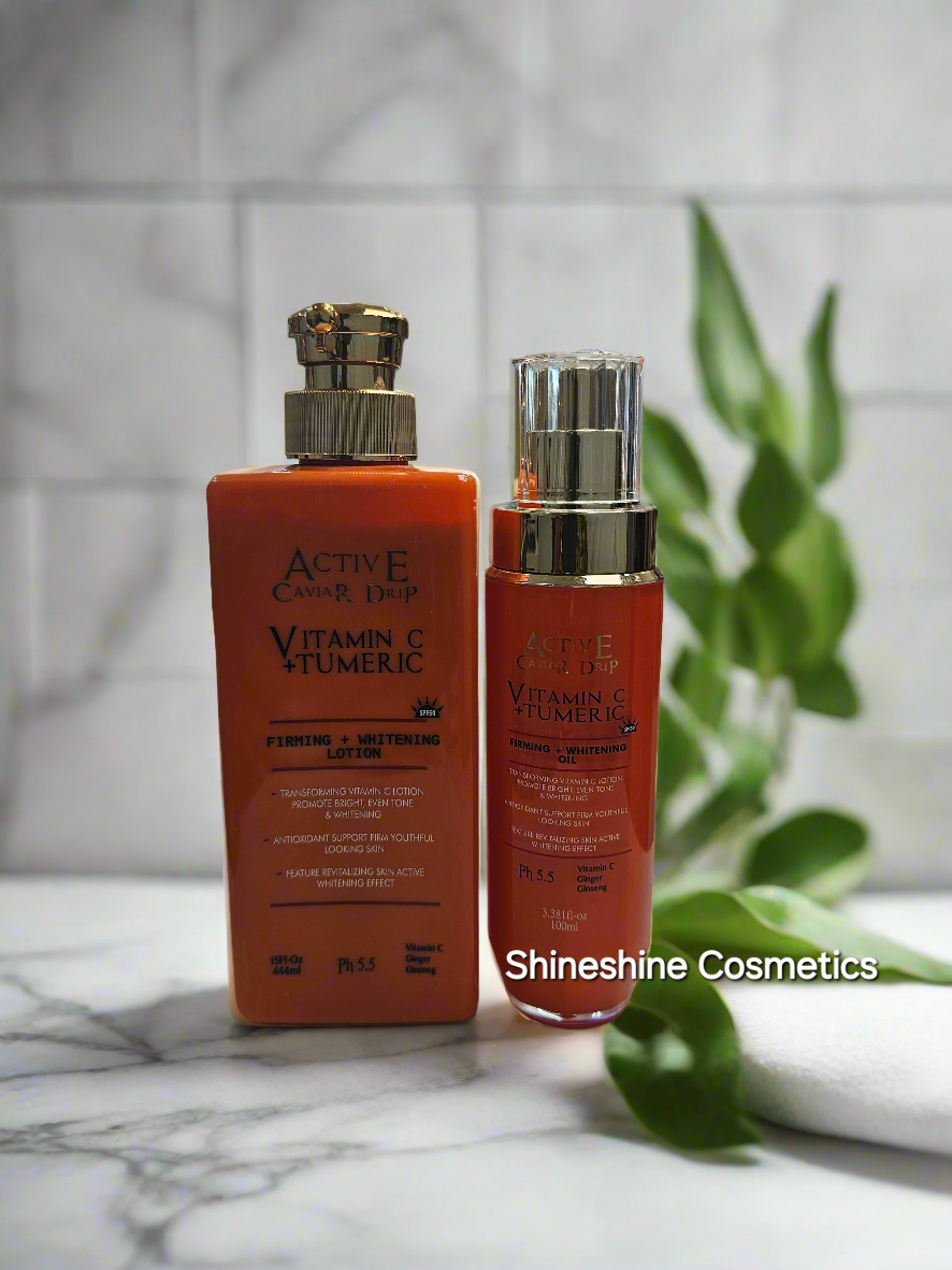 Active Caviar Drip Tumeric & Vit C Ligtening Lotion And Oil