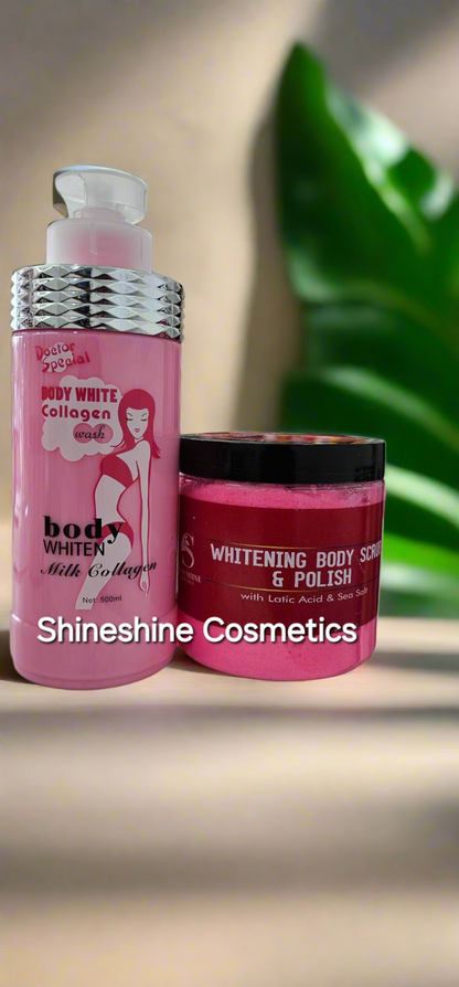 Shineshine Cosmetics Body Scrub & Body White collagen  body wash