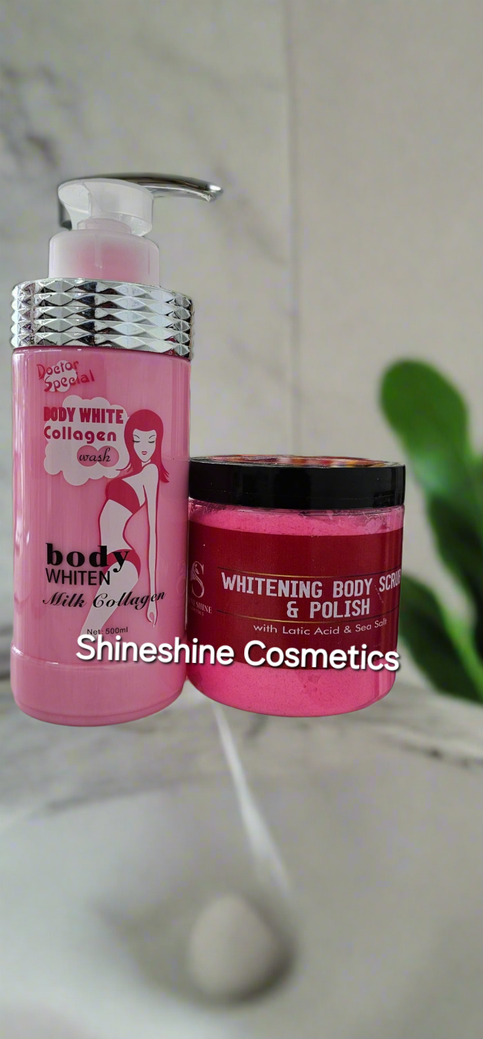 Shineshine Cosmetics Body Scrub & Body White collagen  body wash