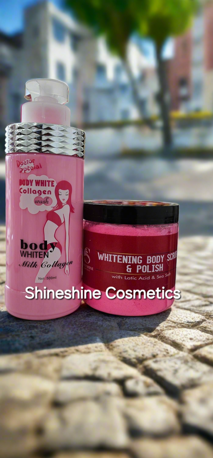 Shineshine Cosmetics Body Scrub & Body White collagen  body wash