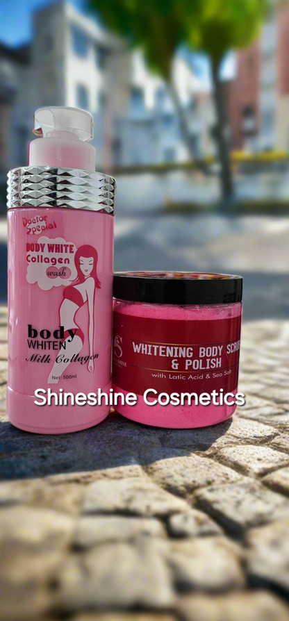 Shineshine Cosmetics Body Scrub & Body White collagen  body wash
