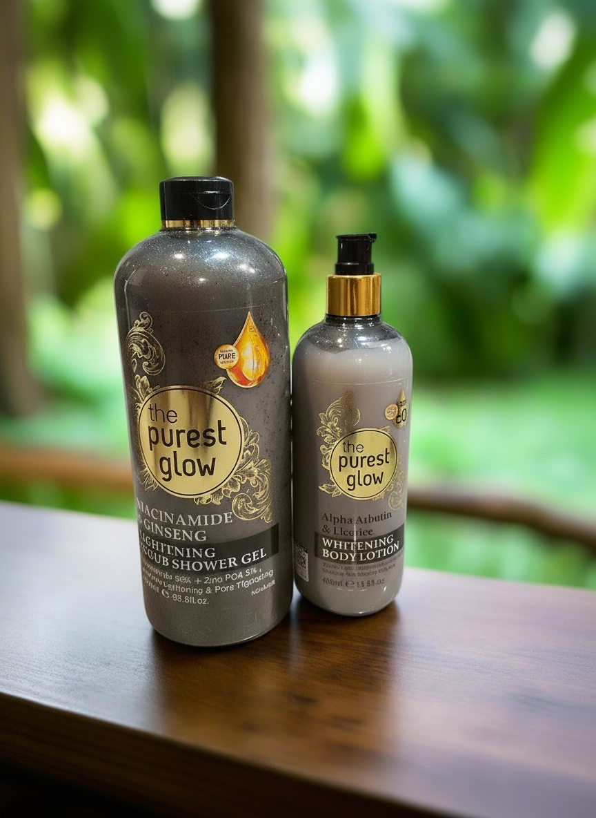Purest Glow Niacinamide,Licorice Lightening Lotion & Purest Glow Ginseng & Niacinamide Body wash