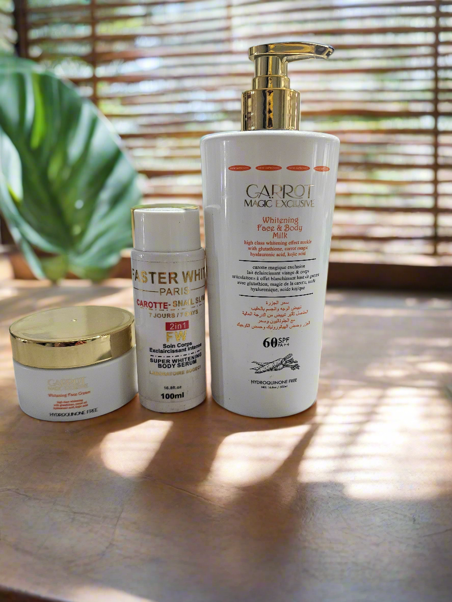 Carrot Magic Exclusive Lotion Set 3 in 1 Lotion,Face Cream & Serum