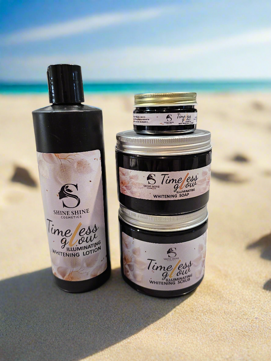 Timeless Glow Illuminating Lightening & Brightening Set Lotion,Scrub, Soap and Face Cream