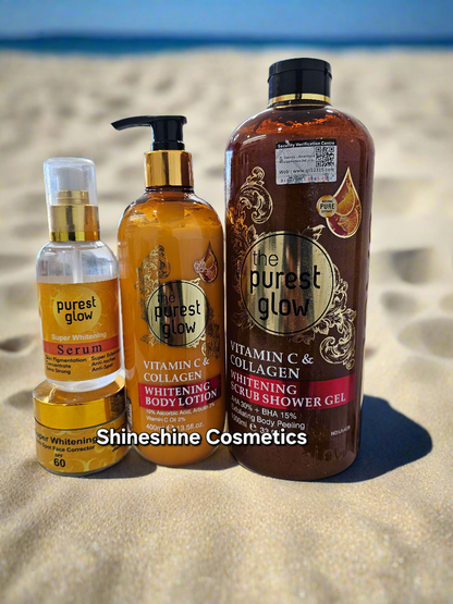 Purest Glow Vitamin C & Collagen  Ligtening Set Lotion,Body Wash, Oil & Face Cream