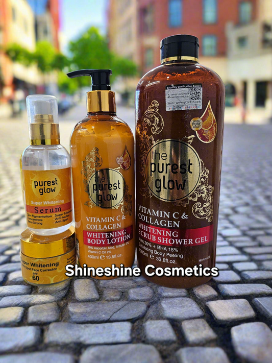 Purest Glow Vitamin C & Collagen  Ligtening Set Lotion,Body Wash, Oil & Face Cream